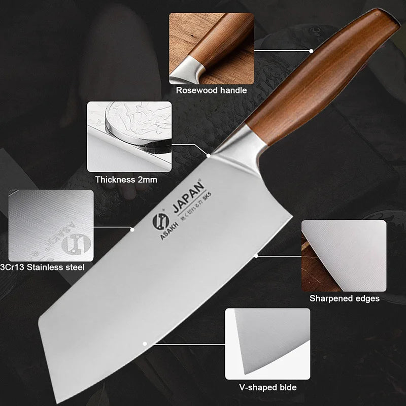 Japanese Cleaver and Chef Knife